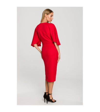 M700 Pencil dress with wide sleeves - red