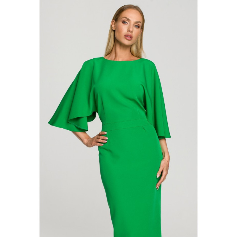 M700 Pencil dress with wide sleeves - luscious green