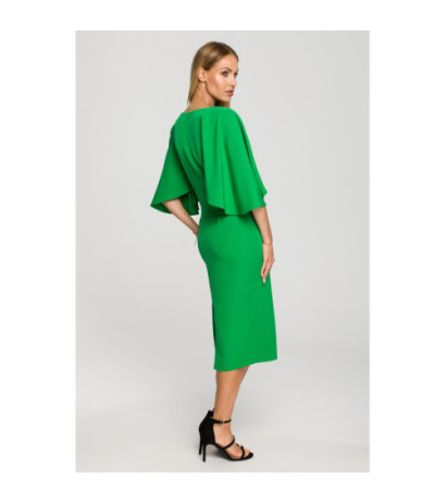 M700 Pencil dress with wide sleeves - luscious green