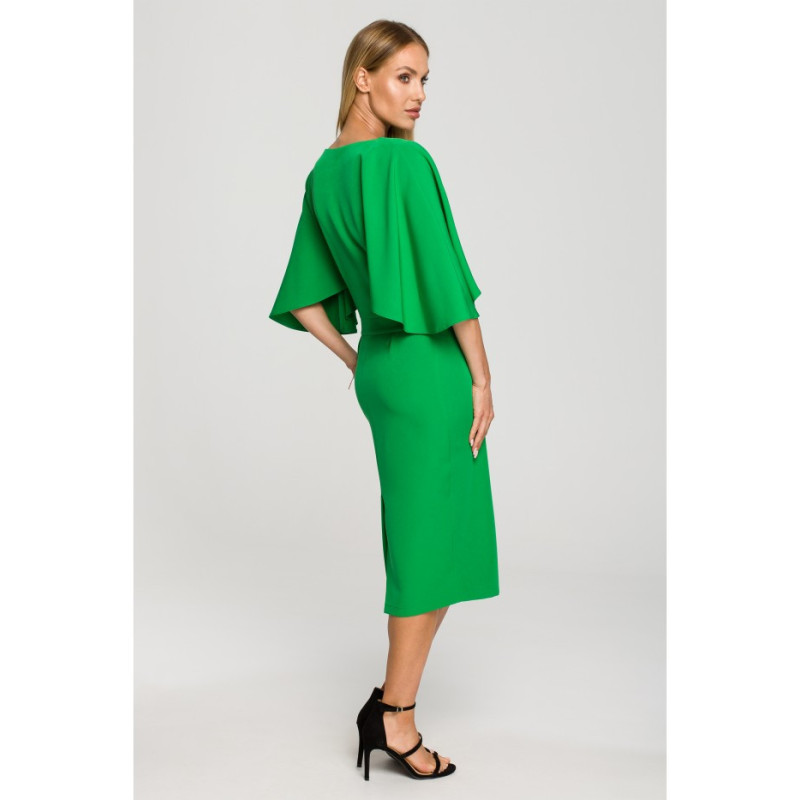 M700 Pencil dress with wide sleeves - luscious green