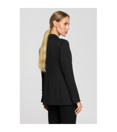 M701 One-button jacket with asymmetrical lapels - black