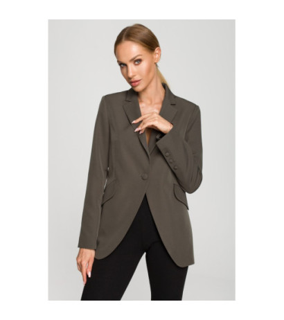 M701 One-button jacket with asymmetrical lapels - khaki