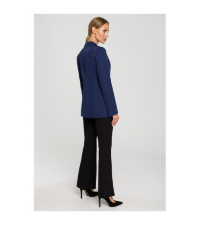 M701 One-button jacket with asymmetrical lapels - navy blue