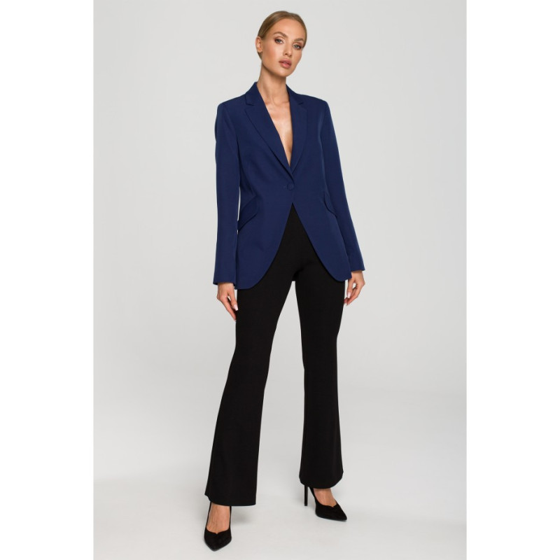 M701 One-button jacket with asymmetrical lapels - navy blue