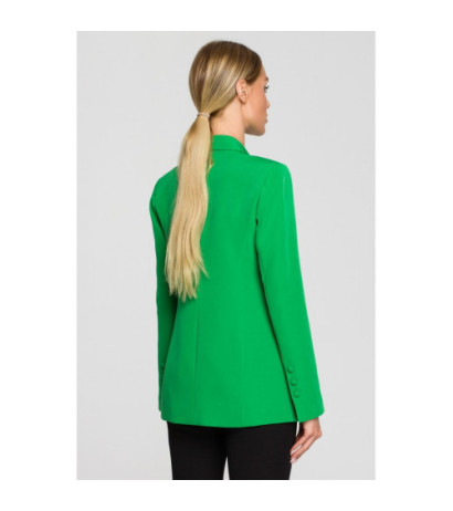 M701 One-button jacket with asymmetrical lapels - luscious green