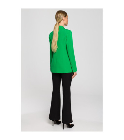 M701 One-button jacket with asymmetrical lapels - luscious green