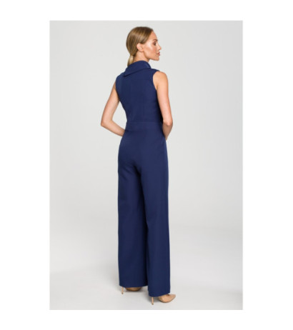 M702 Sleeveless jumpsuit with double front - navy blue