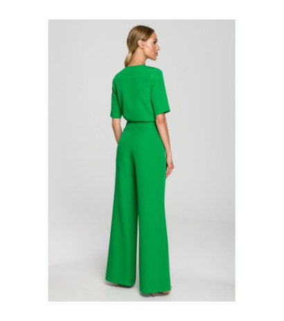 M703 Jumpsuit with decorative neckline - juicy green