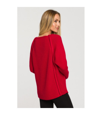 M712 Sweater with decorative buttons - raspberry