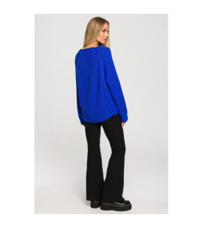 M712 Sweater with decorative buttons - sapphire