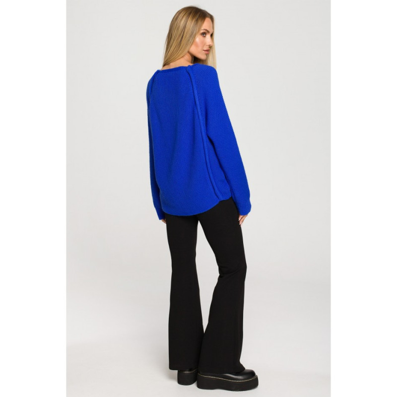 M712 Sweater with decorative buttons - sapphire