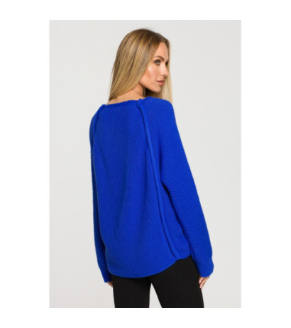 M712 Sweater with decorative buttons - sapphire