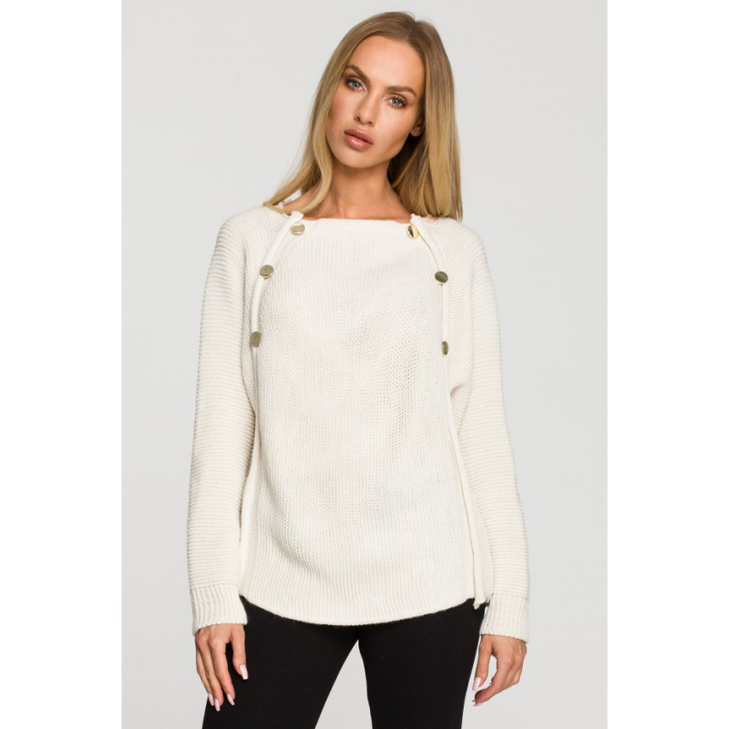 M712 Sweater with decorative buttons - ivory