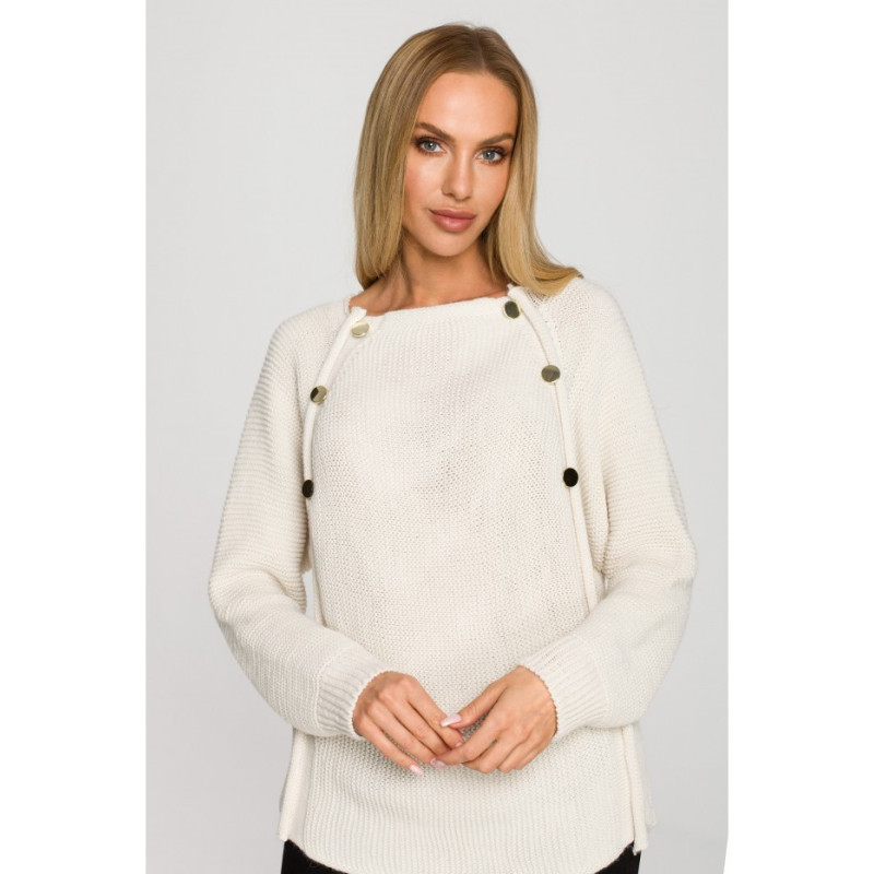 M712 Sweater with decorative buttons - ivory