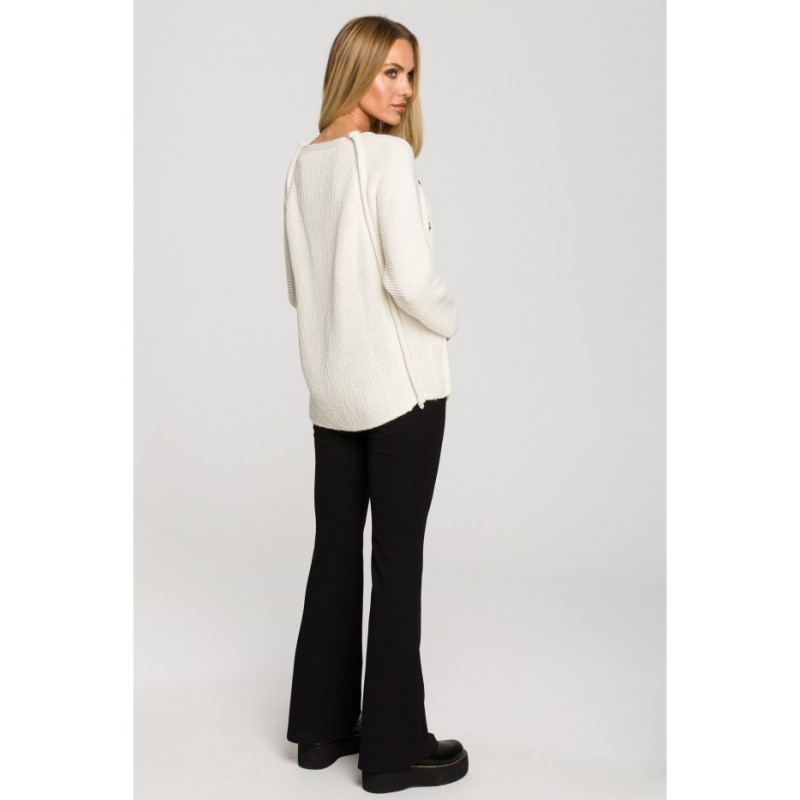 M712 Sweater with decorative buttons - ivory