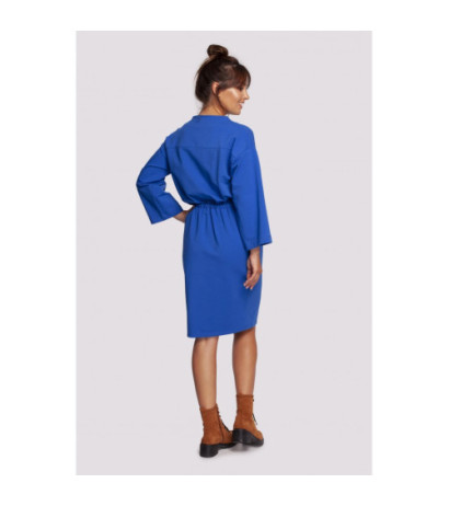 B234 Dress drawn at the waist with ties - cornflower blue