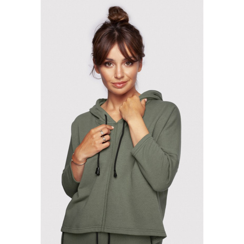 B239 Loose-fitting hooded sweatshirt - khaki