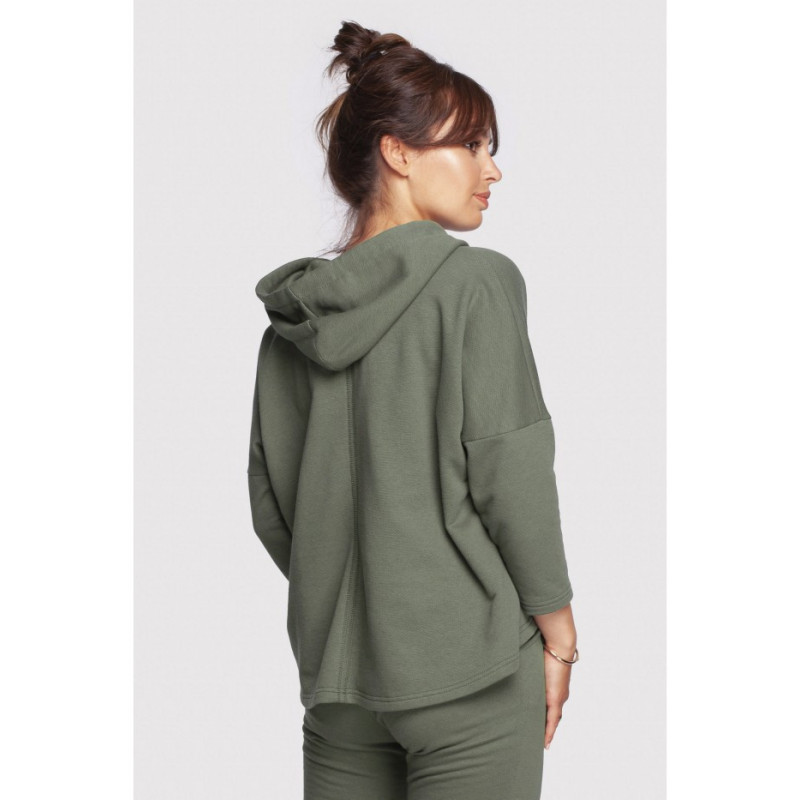 B239 Loose-fitting hooded sweatshirt - khaki