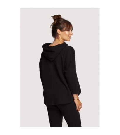 B239 Loose-fitting hooded sweatshirt - black