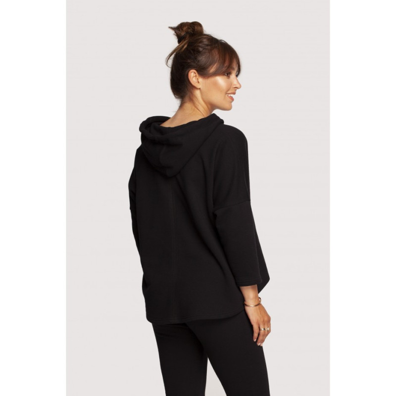 B239 Loose-fitting hooded sweatshirt - black