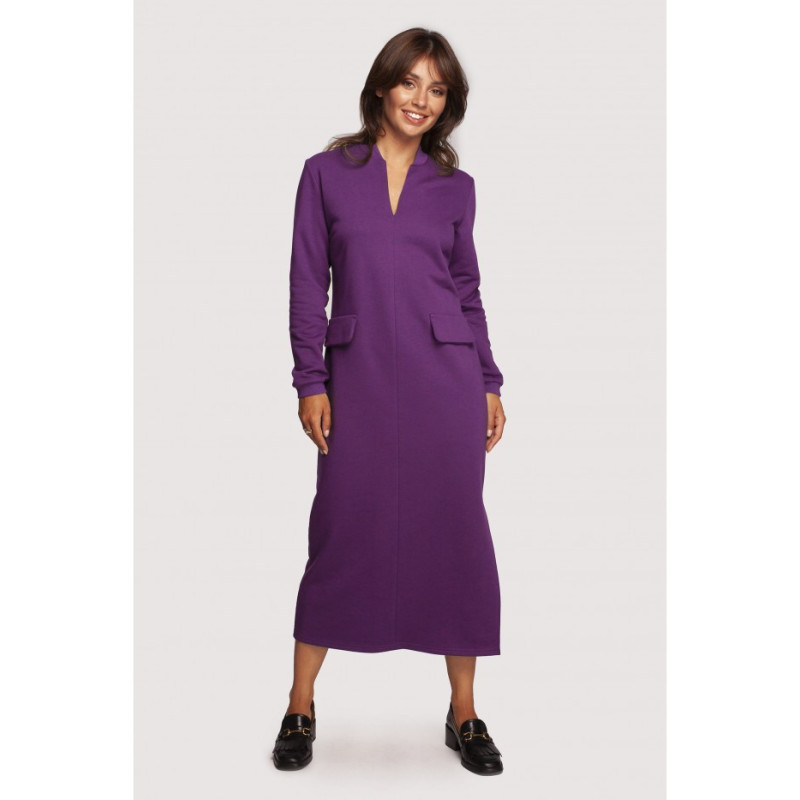 B242 maxi dress with decorative neckline - purple