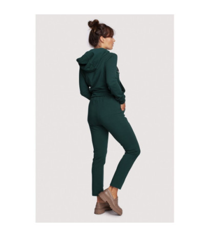 B243 Trousers with stitching on the legs - dark green