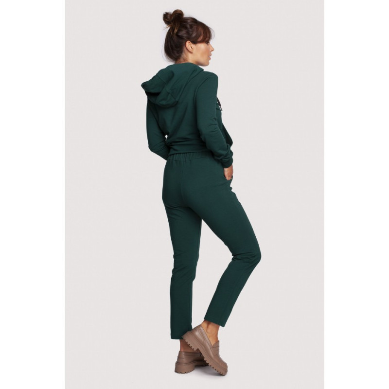 B243 Trousers with stitching on the legs - dark green