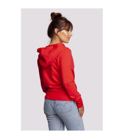 B246 Overlap hooded sweatshirt - red