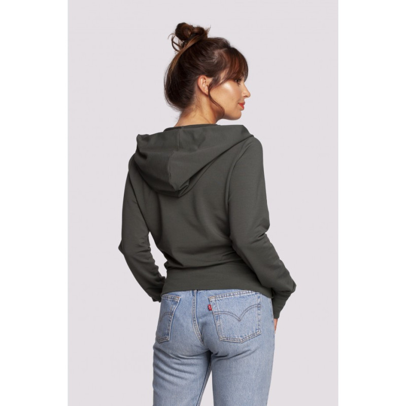 B246 Hooded overlap sweatshirt - military green