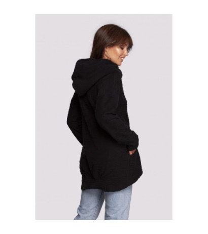 B249 Sweatshirt with chimney and hood - black