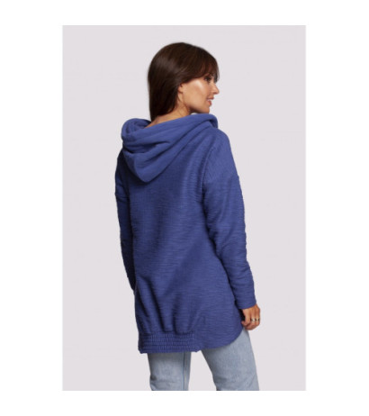 B249 Sweatshirt with chimney and hood - indigo