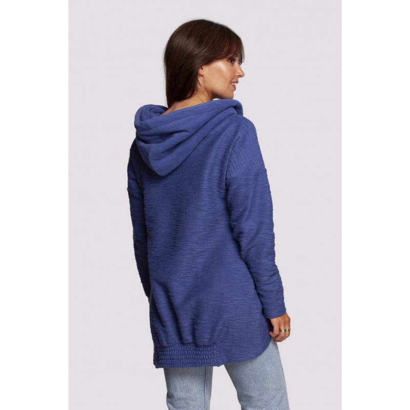 B249 Sweatshirt with chimney and hood - indigo