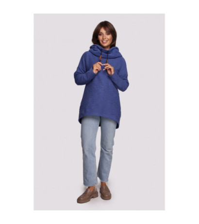 B249 Sweatshirt with chimney and hood - indigo