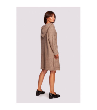 BK089 Hooded dress sweater - light brown