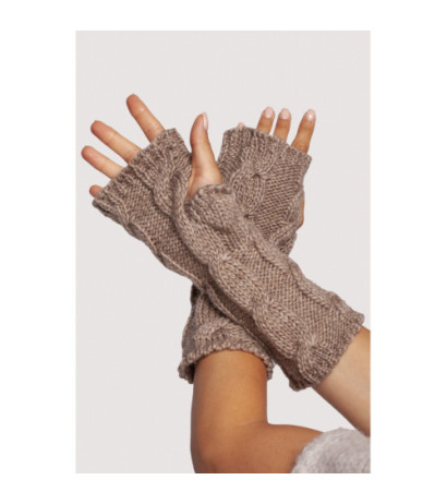 BK098 Long fingerless gloves - beige