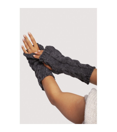 BK098 Long fingerless gloves - graphite