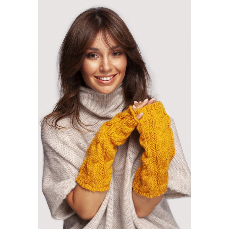 BK098 Long fingerless gloves - honey