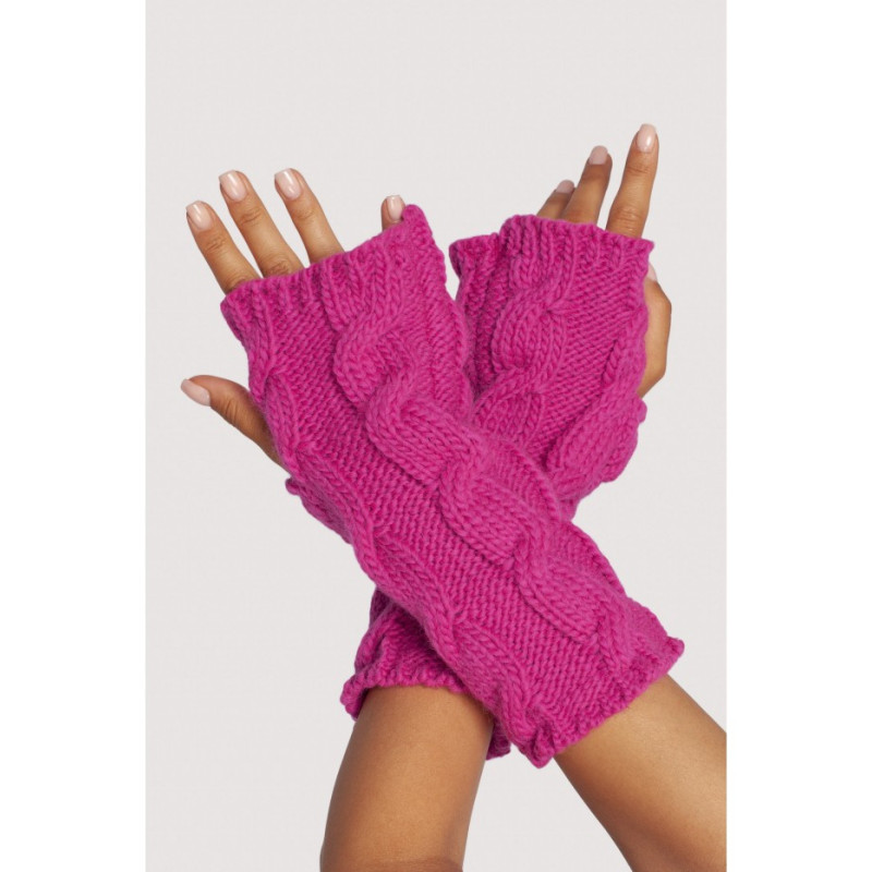 BK098 Long fingerless gloves - pink