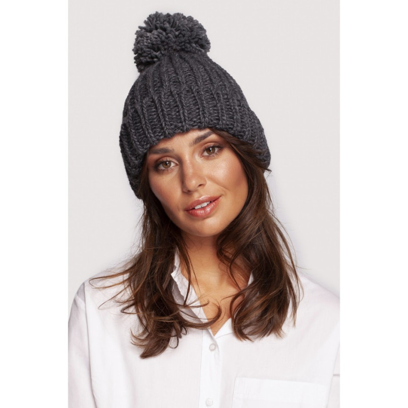 BK101 Cap with pom-pom - graphite