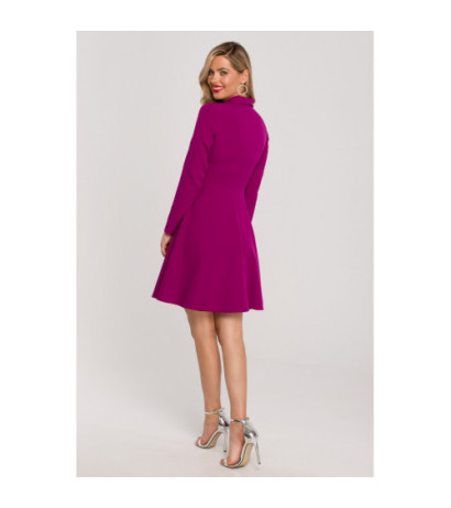 K138 Flared dress with collar - ruby