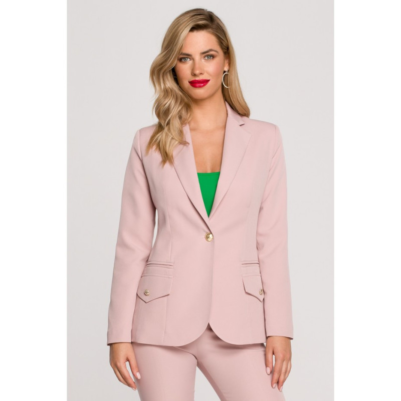 K141 Jacket with decorative buttons - dirty pink