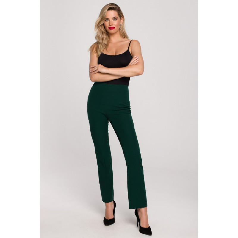 K142 Cropped pants - bottle green