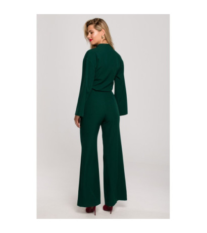 K147 Wide-legged jumpsuit - bottle green