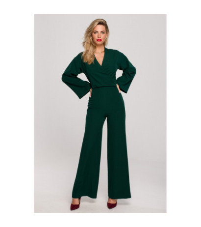 K147 Wide-legged jumpsuit - bottle green