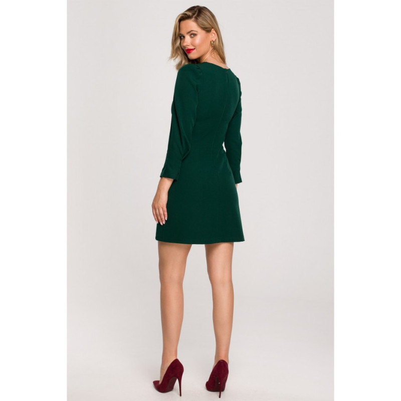 K148 Trapeze dress - bottle green