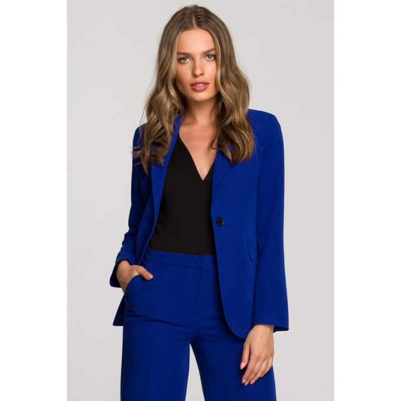 S310 Plain one-button blazer - cornflower