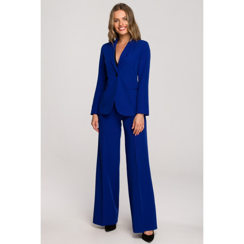 S310 Plain one-button blazer - cornflower