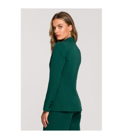 S310 Plain one-button jacket - green