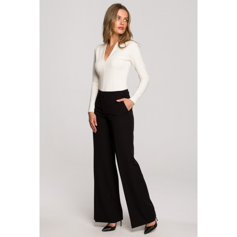 S311 Pants with wide legs - black