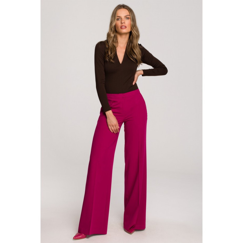 S311 Pants with wide legs - plum